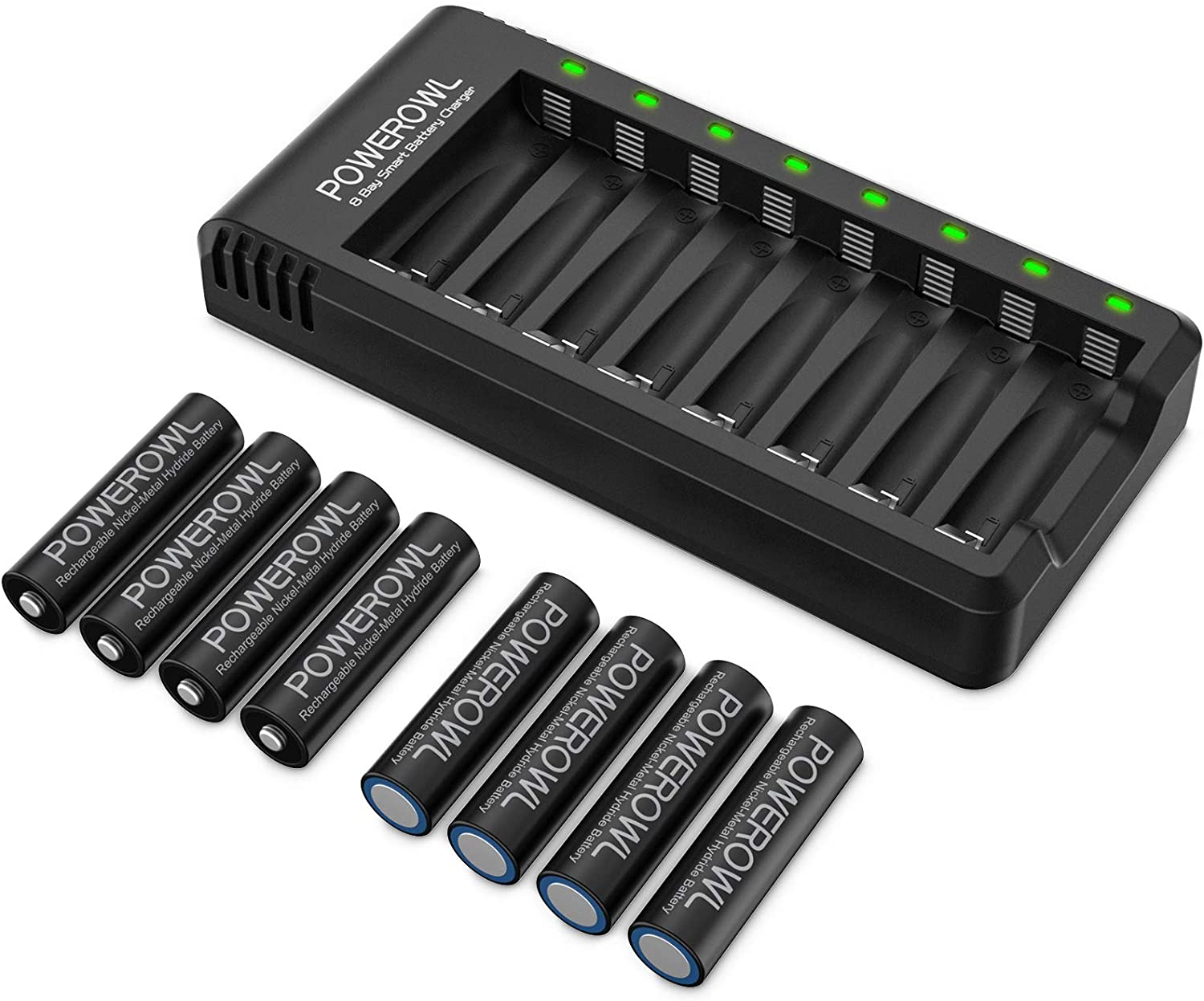 10-Year Shelf Life Pack of 16 POWEROWL High-Capacity Alkaline AA AAA Batteries Combo Long Lasting 