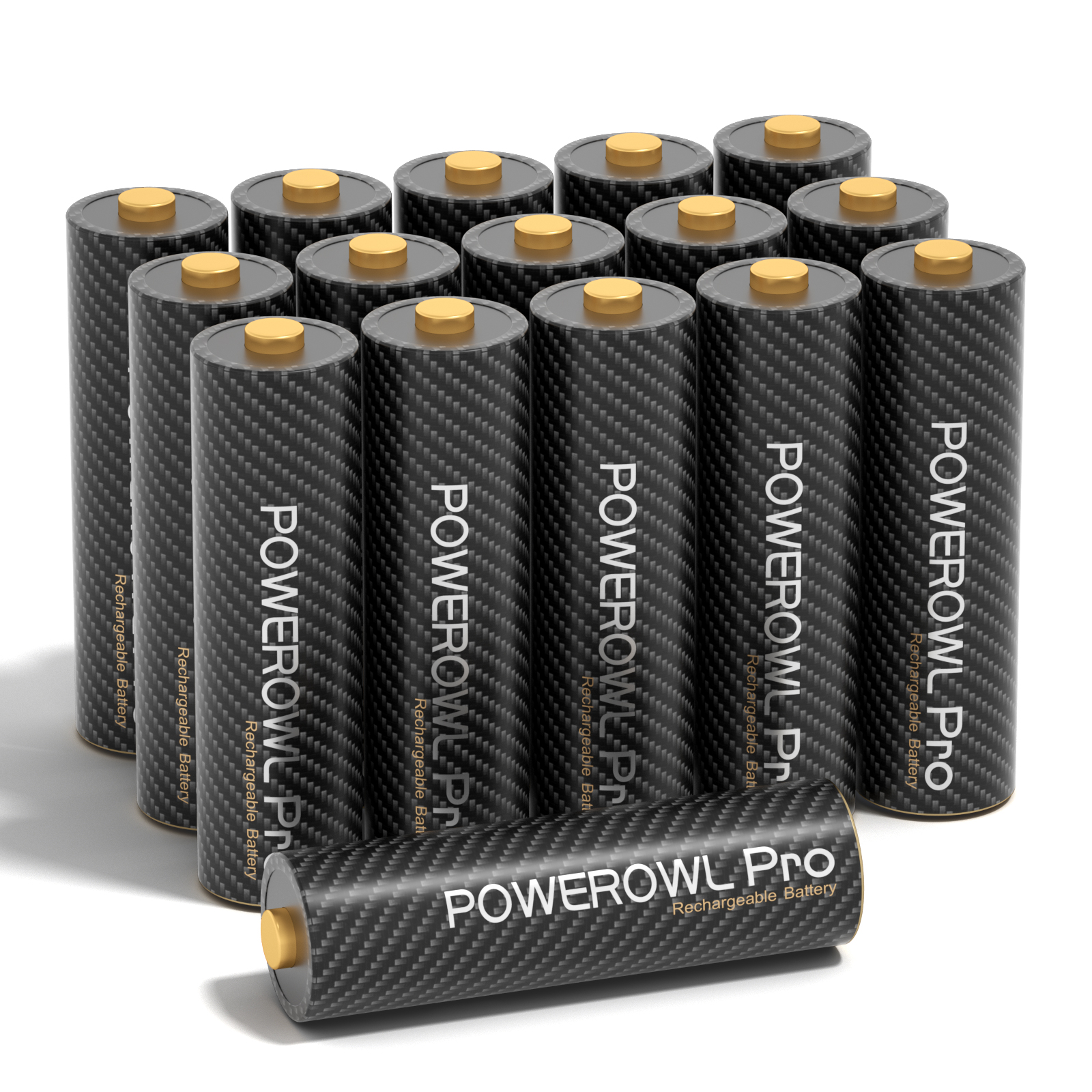 POWEROWL Goldtop Rechargeable AA Batteries PRO, High Capacity 2800mAh, Premium NiMH Double A Battery -16 Count